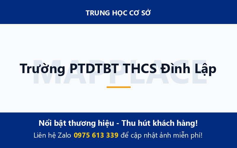 Trường PTDTBT THCS Đình Lập