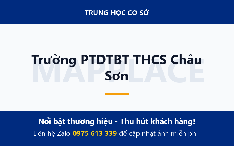 Trường PTDTBT THCS Châu Sơn