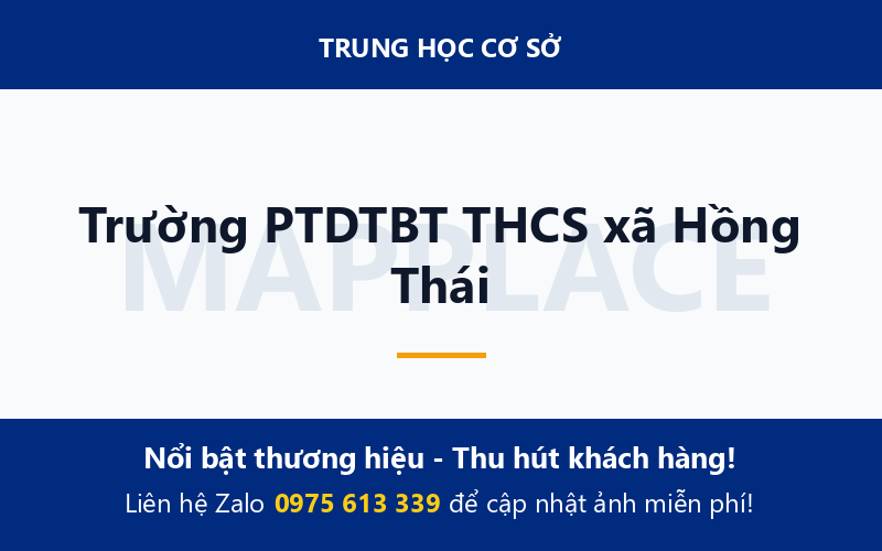 Trường PTDTBT THCS xã Hồng Thái