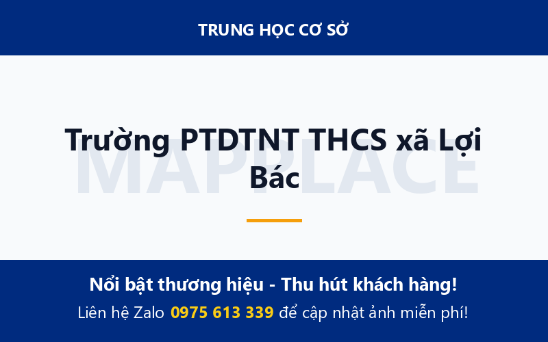 Trường PTDTNT THCS xã Lợi Bác
