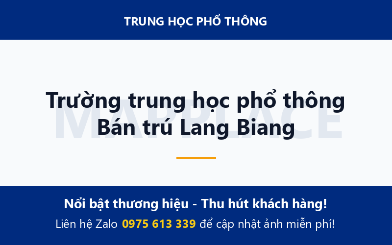 Trường trung học phổ thông Bán trú Lang Biang