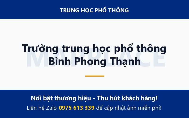 Trường trung học phổ thông Bình Phong Thạnh