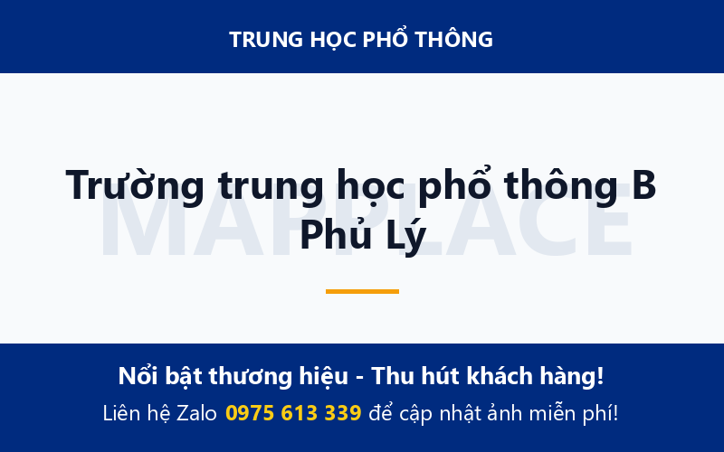 Trường trung học phổ thông B Phủ Lý